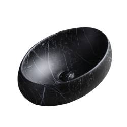 UMYWALKA NABLATOWA CERAMICZNA MARMUROWA OWALNA CARI-MAR5-600 CZARNA CARI-MAR5-600