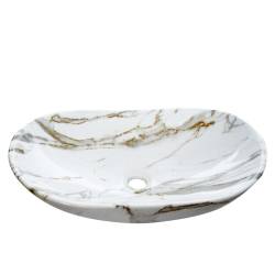 UMYWALKA NABLATOWA CERAMICZNA MARMUROWA OWALNA LAVI-MAR1-625 LAVI-MAR1-625