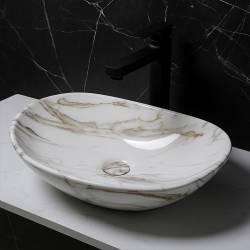 UMYWALKA NABLATOWA CERAMICZNA MARMUROWA OWALNA LAVI-MAR1-625 LAVI-MAR1-625
