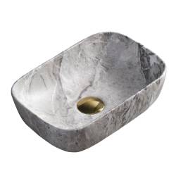 UMYWALKA NABLATOWA CERAMICZNA MARMUROWA PROSTOKĄTNA MILO-MAR2-455 SZARA MILO-MAR2-455