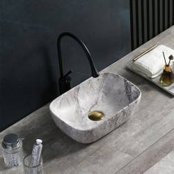 UMYWALKA NABLATOWA CERAMICZNA MARMUROWA PROSTOKĄTNA MILO-MAR2-455 SZARA MILO-MAR2-455