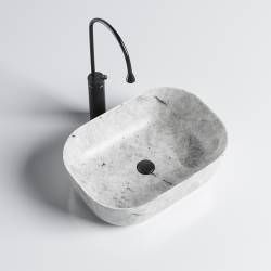UMYWALKA NABLATOWA CERAMICZNA MARMUROWA PROSTOKĄTNA MILO-MAR2-455 SZARA MILO-MAR2-455