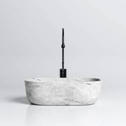 UMYWALKA NABLATOWA CERAMICZNA MARMUROWA PROSTOKĄTNA MILO-MAR2-455 SZARA MILO-MAR2-455