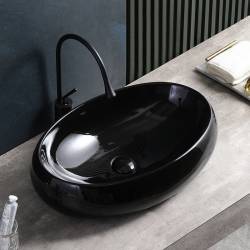 UMYWALKA NABLATOWA CERAMICZNA OWALNA CARI-BL-500 CZARNA CARI-BL-500
