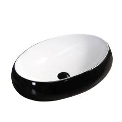 UMYWALKA NABLATOWA CERAMICZNA OWALNA CARI-BL-WH-500 CZARNA CARI-BL-WH-500