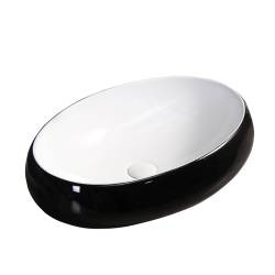 UMYWALKA NABLATOWA CERAMICZNA OWALNA CARI-BL-WH-600 CZARNA CARI-BL-WH-600