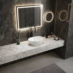 UMYWALKA NABLATOWA CERAMICZNA OWALNA LUMO-WH-405 BIAŁA LUMO-WH-405