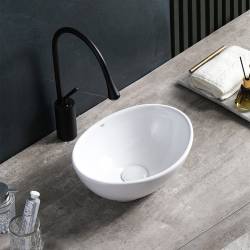UMYWALKA NABLATOWA CERAMICZNA OWALNA LUMO-WH-405 BIAŁA LUMO-WH-405