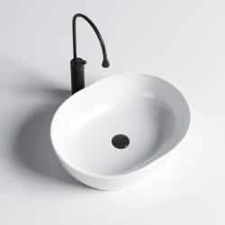 UMYWALKA NABLATOWA CERAMICZNA OWALNA NEO-WH-480 BIAŁY NEO-WH-480