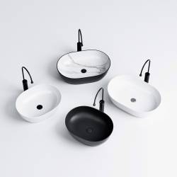 UMYWALKA NABLATOWA CERAMICZNA OWALNA NEO-WH-480 BIAŁY NEO-WH-480