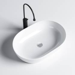 UMYWALKA NABLATOWA CERAMICZNA OWALNA NEO-WH-605 BIAŁY NEO-WH-605