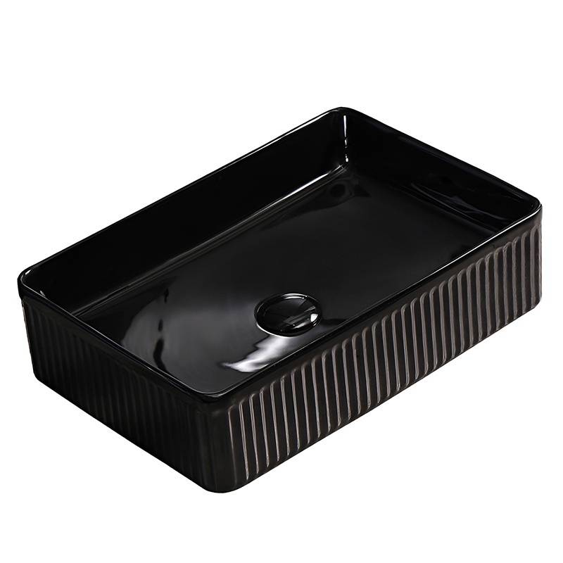 UMYWALKA NABLATOWA CERAMICZNA PROSTOKĄTNA AURA-BL-500 CZARNA AURA-BL-500