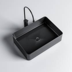 UMYWALKA NABLATOWA CERAMICZNA PROSTOKĄTNA AURA-BL-500 CZARNA AURA-BL-500