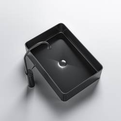 UMYWALKA NABLATOWA CERAMICZNA PROSTOKĄTNA AURA-BL-500 CZARNA AURA-BL-500