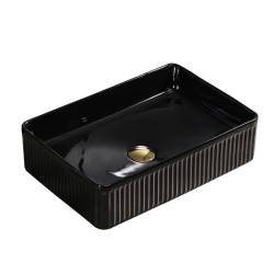 UMYWALKA NABLATOWA CERAMICZNA PROSTOKĄTNA AURA-BL-500 CZARNA AURA-BL-500