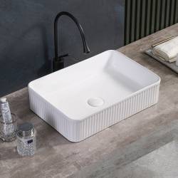 UMYWALKA NABLATOWA CERAMICZNA PROSTOKĄTNA AURA-WH-500 BIAŁA AURA-WH-500