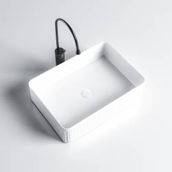 UMYWALKA NABLATOWA CERAMICZNA PROSTOKĄTNA AURA-WH-500 BIAŁA AURA-WH-500