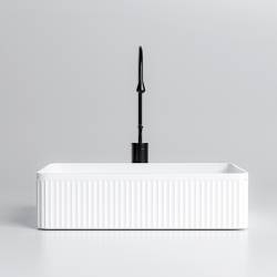 UMYWALKA NABLATOWA CERAMICZNA PROSTOKĄTNA AURA-WH-500 BIAŁA AURA-WH-500