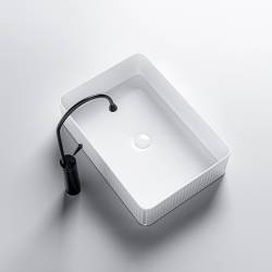 UMYWALKA NABLATOWA CERAMICZNA PROSTOKĄTNA AURA-WH-500 BIAŁA AURA-WH-500