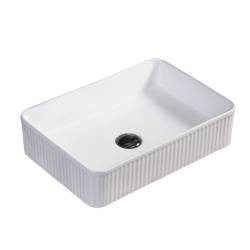 UMYWALKA NABLATOWA CERAMICZNA PROSTOKĄTNA AURA-WH-500 BIAŁA AURA-WH-500