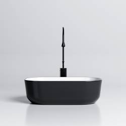 UMYWALKA NABLATOWA CERAMICZNA PROSTOKĄTNA MILO-BL-WH-455 CZARNA MILO-BL-WH-455