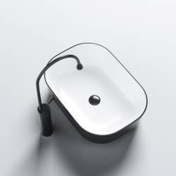 UMYWALKA NABLATOWA CERAMICZNA PROSTOKĄTNA MILO-BL-WH-455 CZARNA MILO-BL-WH-455