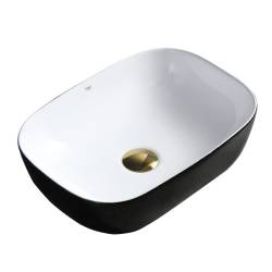 UMYWALKA NABLATOWA CERAMICZNA PROSTOKĄTNA MILO-BL-WH-455 CZARNA MILO-BL-WH-455