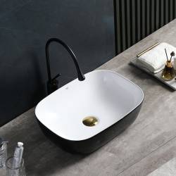 UMYWALKA NABLATOWA CERAMICZNA PROSTOKĄTNA MILO-BL-WH-455 CZARNA MILO-BL-WH-455