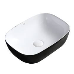 UMYWALKA NABLATOWA CERAMICZNA PROSTOKĄTNA MILO-BL-WH-455 CZARNA MILO-BL-WH-455