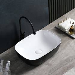UMYWALKA NABLATOWA CERAMICZNA PROSTOKĄTNA MILO-BL-WH-455 CZARNA MILO-BL-WH-455