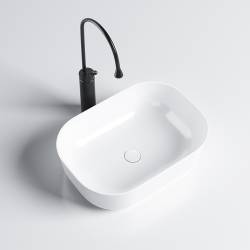 UMYWALKA NABLATOWA CERAMICZNA PROSTOKĄTNA MILO-WH-455 BIAŁA MILO-WH-455