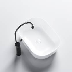 UMYWALKA NABLATOWA CERAMICZNA PROSTOKĄTNA MILO-WH-455 BIAŁA MILO-WH-455