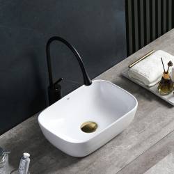 UMYWALKA NABLATOWA CERAMICZNA PROSTOKĄTNA MILO-WH-455 BIAŁA MILO-WH-455