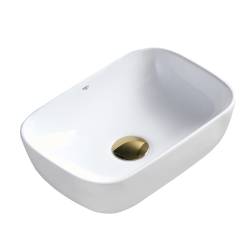 UMYWALKA NABLATOWA CERAMICZNA PROSTOKĄTNA MILO-WH-455 BIAŁA MILO-WH-455