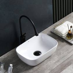 UMYWALKA NABLATOWA CERAMICZNA PROSTOKĄTNA MILO-WH-455 BIAŁA MILO-WH-455