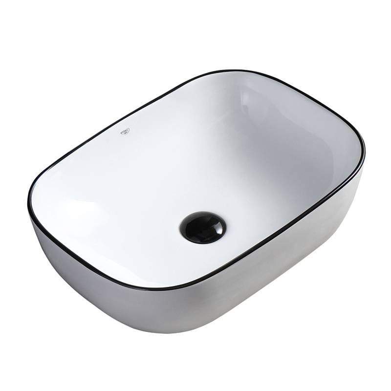 UMYWALKA NABLATOWA CERAMICZNA PROSTOKĄTNA MILO-WH-BL-455 BIAŁA MILO-WH-BL-455