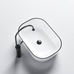 UMYWALKA NABLATOWA CERAMICZNA PROSTOKĄTNA MILO-WH-BL-455 BIAŁA MILO-WH-BL-455