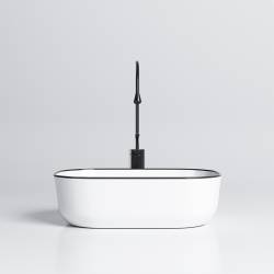 UMYWALKA NABLATOWA CERAMICZNA PROSTOKĄTNA MILO-WH-BL-455 BIAŁA MILO-WH-BL-455