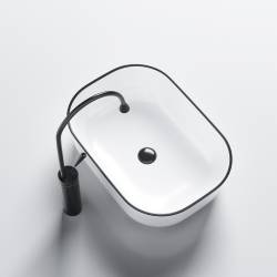 UMYWALKA NABLATOWA CERAMICZNA PROSTOKĄTNA MILO-WH-BL-455 BIAŁA MILO-WH-BL-455
