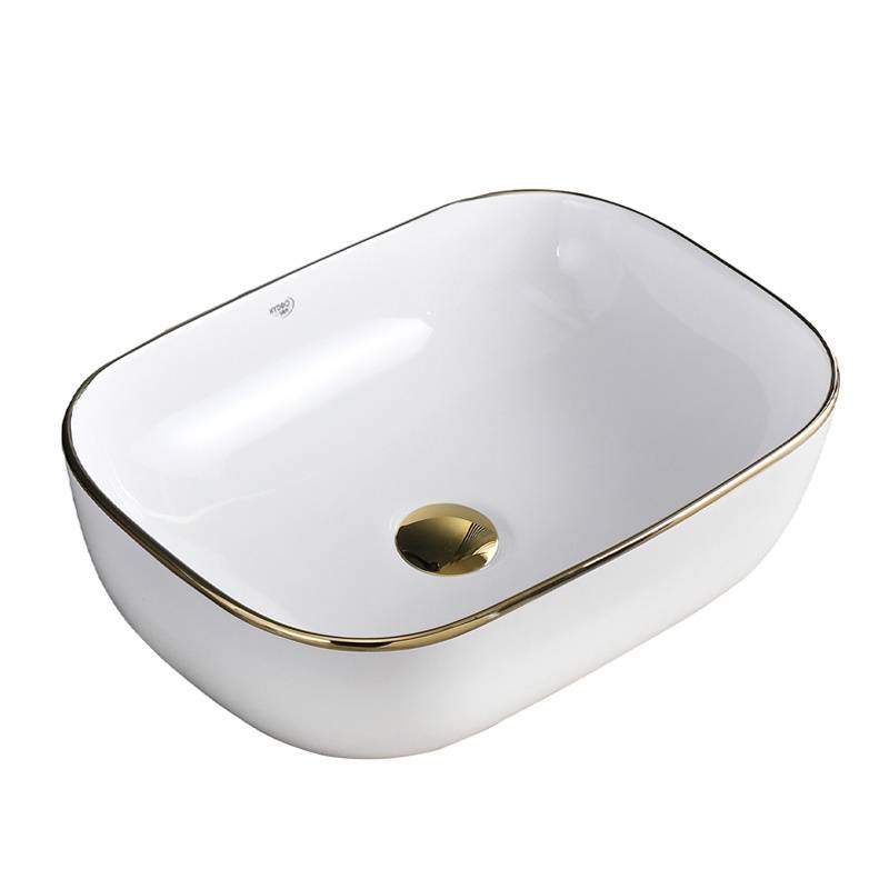 UMYWALKA NABLATOWA CERAMICZNA PROSTOKĄTNA MILO-WH-GL-455 BIAŁA MILO-WH-GL-455
