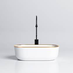 UMYWALKA NABLATOWA CERAMICZNA PROSTOKĄTNA MILO-WH-GL-455 BIAŁA MILO-WH-GL-455