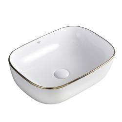 UMYWALKA NABLATOWA CERAMICZNA PROSTOKĄTNA MILO-WH-GL-455 BIAŁA MILO-WH-GL-455