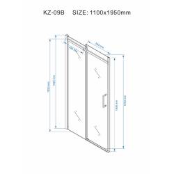 DRZWI PRYSZNICOWE KZ09B ZŁOTE 105-110 CM 8 MM KZ09B-GL-110