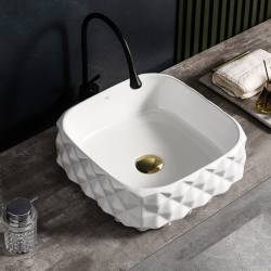 UMYWALKA NABLATOWA CERAMICZNA KWADRATOWA PEARL-WH-400 BIAŁA PEARL-WH-400