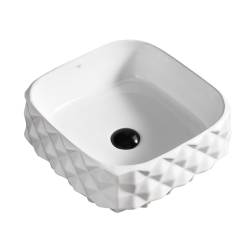 UMYWALKA NABLATOWA CERAMICZNA KWADRATOWA PEARL-WH-400 BIAŁA PEARL-WH-400