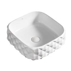UMYWALKA NABLATOWA CERAMICZNA KWADRATOWA PEARL-WH-400 BIAŁA PEARL-WH-400
