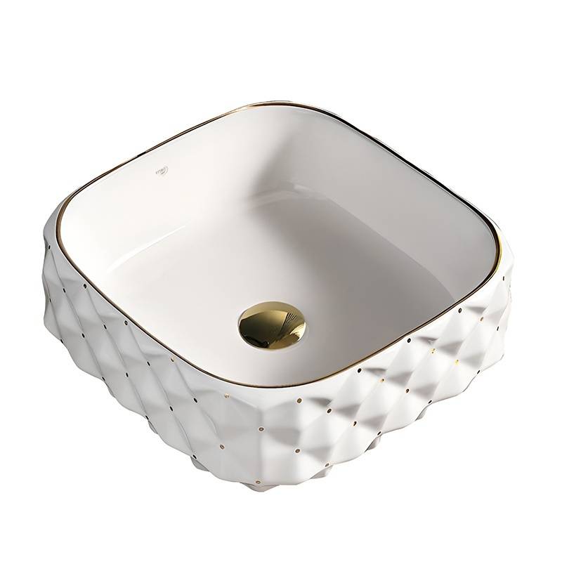 UMYWALKA NABLATOWA CERAMICZNA KWADRATOWA PEARL-WH-GL-400 BIAŁA PEARL-WH-GL-400