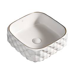 UMYWALKA NABLATOWA CERAMICZNA KWADRATOWA PEARL-WH-GL-400 BIAŁA PEARL-WH-GL-400