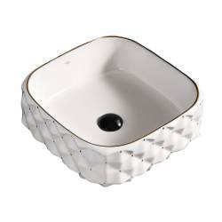 UMYWALKA NABLATOWA CERAMICZNA KWADRATOWA PEARL-WH-GL-400 BIAŁA PEARL-WH-GL-400