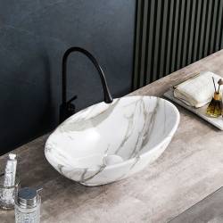 UMYWALKA NABLATOWA CERAMICZNA MARMUROWA OWALNA LUMO-MAR1-530